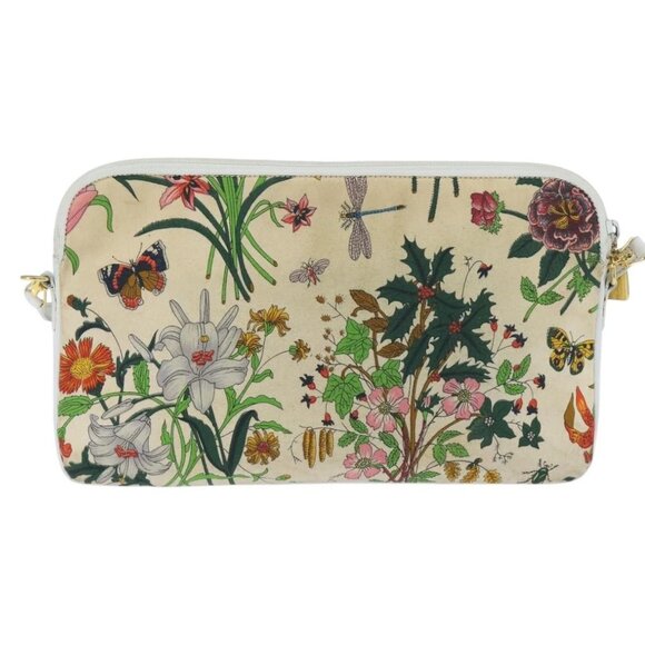 GUCCI Flora Shoulder Bag Canvas Beige Gold 004 92 0230 Auth 148945 - Picture 3 of 16